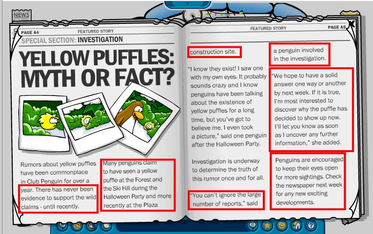 What are the different parts of a newspaper article?